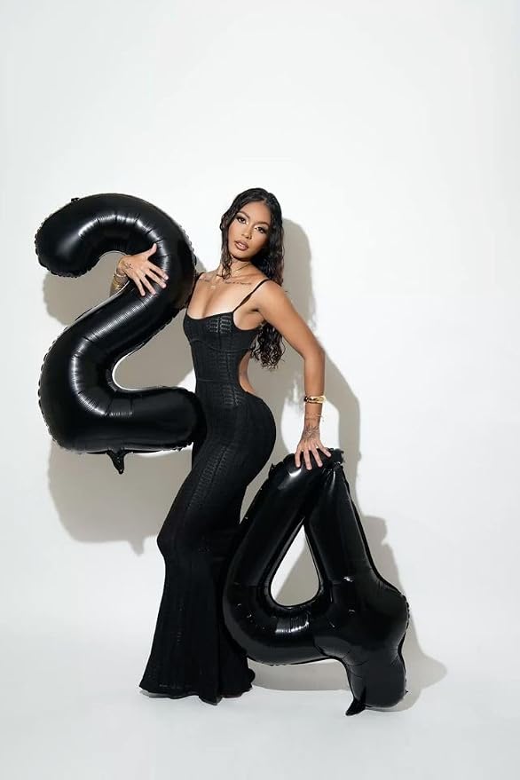Numbers 20 Balloon 40Inch Black Balloons - Image 4