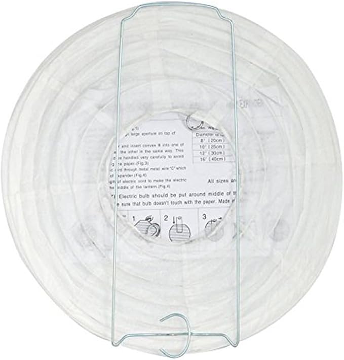 12Pcs 12 Inch White Paper Lanterns Decorative Chinese, Japanese Hanging Round - Image 2