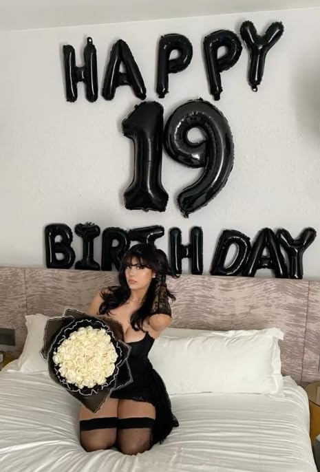 Black Foil Number 18 Balloon 40 Inch, Helium Mylar 18 Numbers Birthday Balloons, 18 81 Black Women Men Anniversary Graduations Party Supplies
