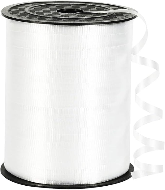 White Curling Ribbon, 3/16 inch x 500 Yard Crimped White Curling Ribbon by PendantofLuck