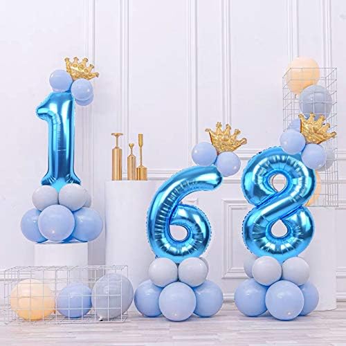 TONIFUL 40 Inch Blue Number 9 Balloons Large Foil 9th Birthday Decorations | - Image 2