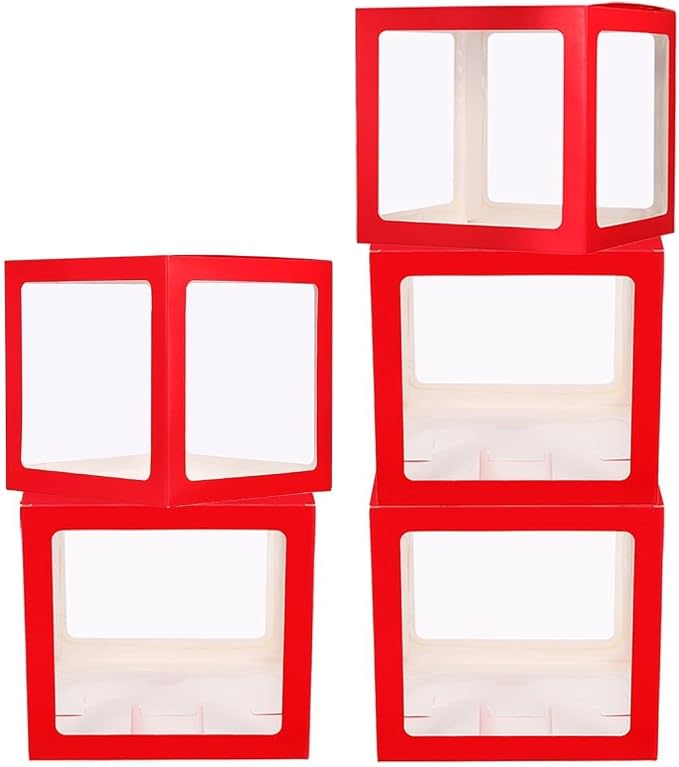 uxcell 4 Pcs Party Balloon Boxes, Transparent Balloon Boxes by uxcell