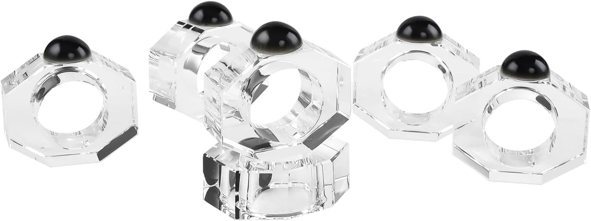 Crystal Napkin Rings Holder Silver Diamond Napkin Rings Pack of 6 Pieces,Hotel Restaurant Wedding Party Holiday Banquet Dining Table Decor