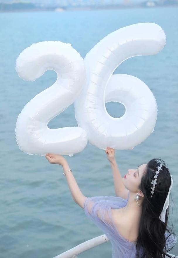 Number Balloons 40 Inch White 6 Balloon - Image 2