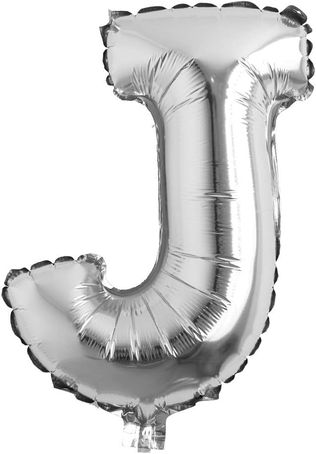 16" inch Single Silver Alphabet Letter number Balloons Aluminum Hanging Foil by REIANS
