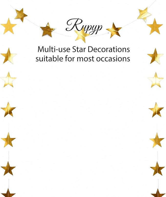 105Feet Gold Star Garland Banner - Image 2