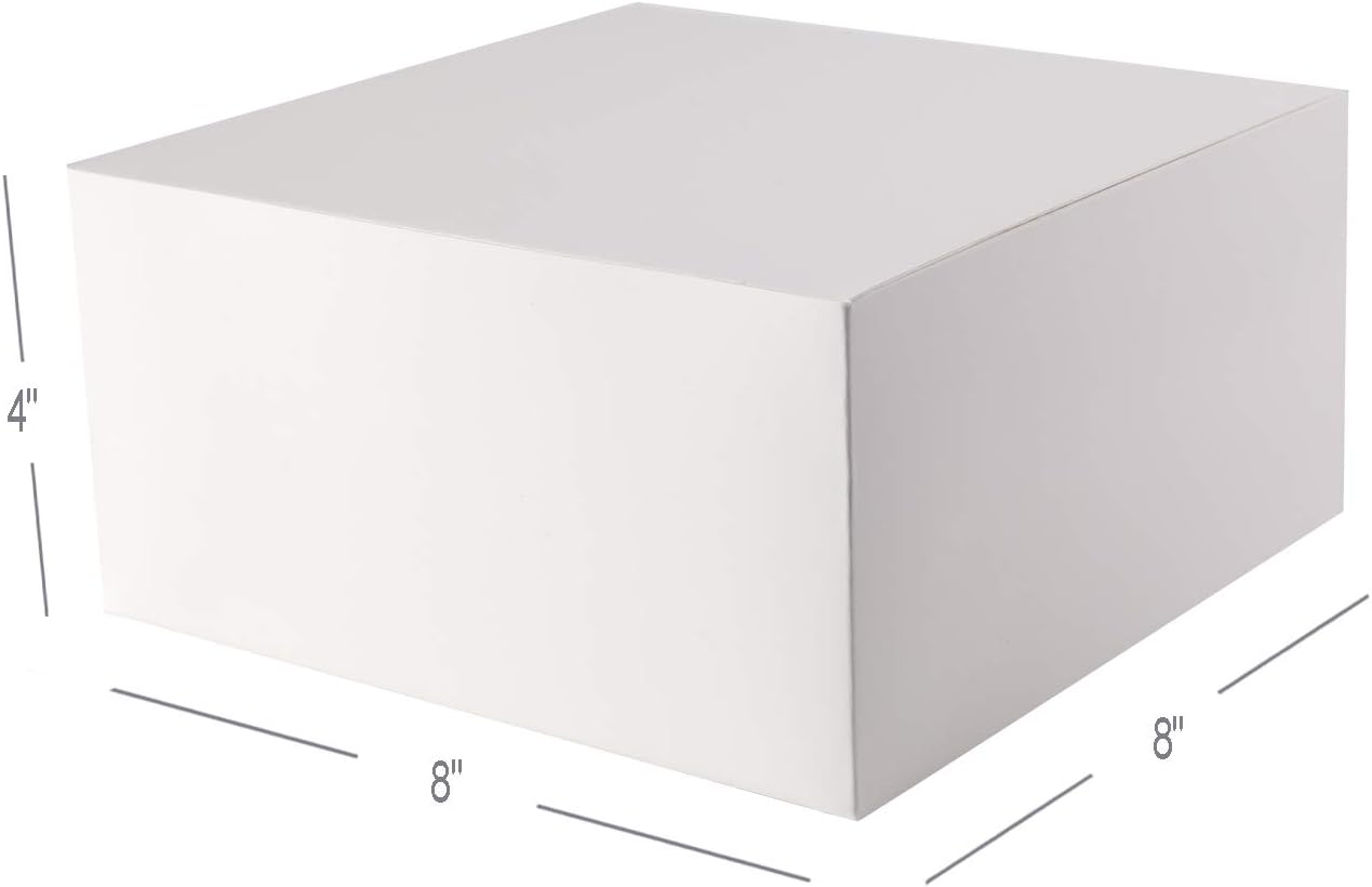 GEFTOL Gift Box 10 Pack 8 x 8 x 4 inches Fold Box Paper Gift Box Bridesmaids Proposal Box for Bridal Birthday Party Christmas (White)