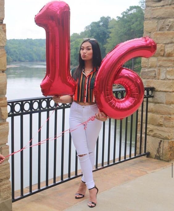 Red Number 9 Balloon 40 Inch, 9th Birthday Party Decorations Men Women | Foil - Image 2