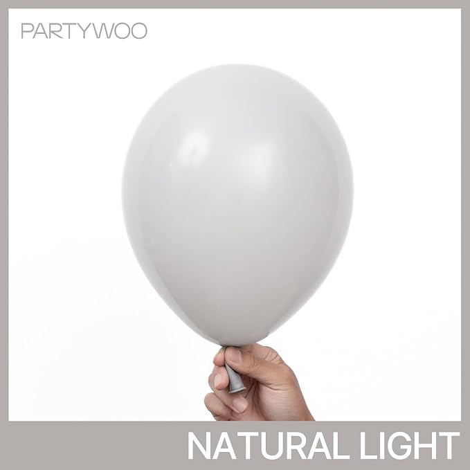 PartyWoo Grey Balloons 50pcs Light Pastel Pale Gray Color 12 Inch | Balloons - Image 2