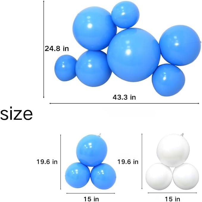 Reusable Inflatable Balloon Garland Arch Kit, 18ft 3/7 PCS Linked Pvc Balloons - Image 6