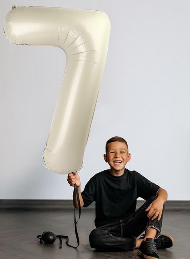 9 Balloon Number 40 Inch Cream Balloons - Image 4