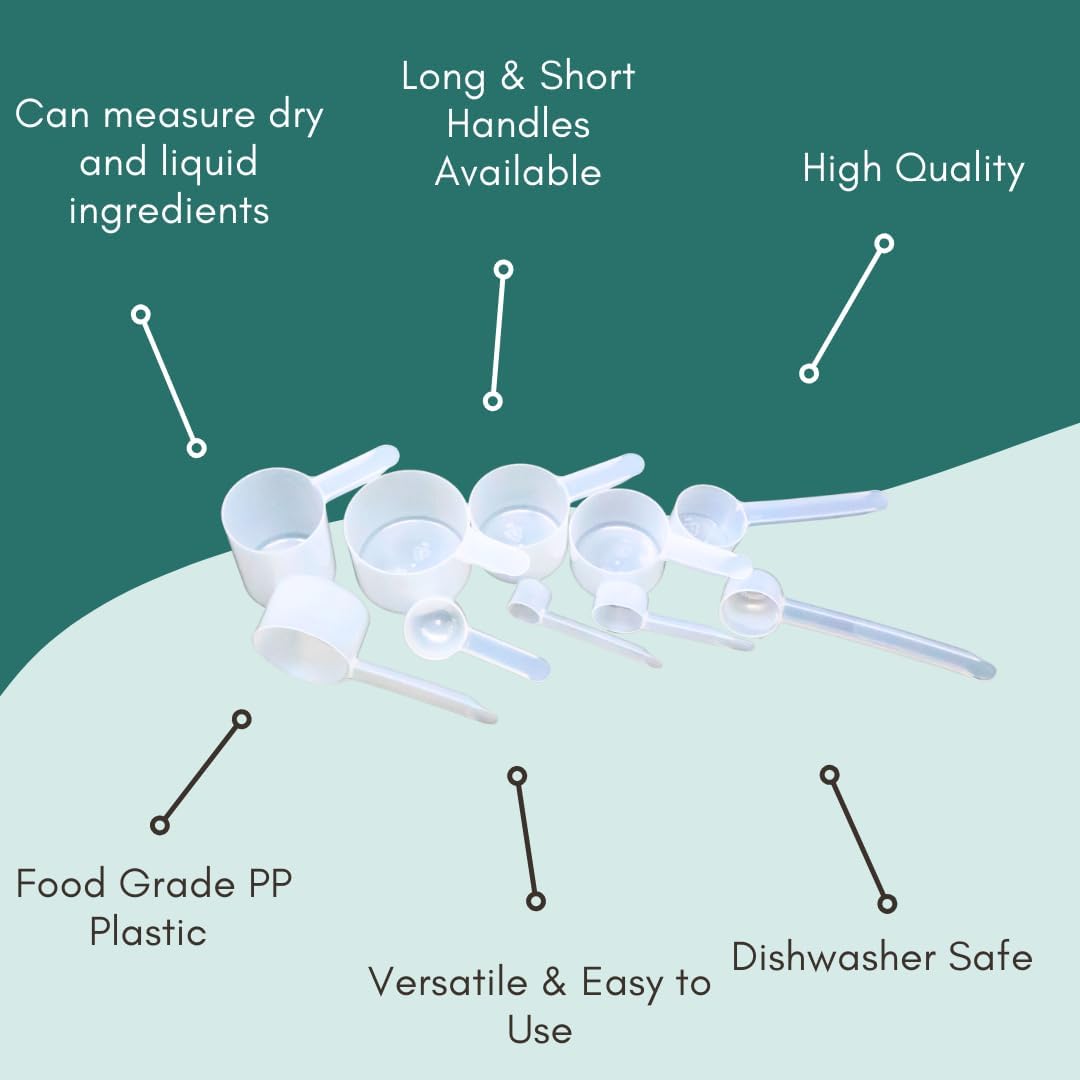 1 mL (1 CC) Long Handle Scoop for Measuring Coffee, Pet Food, Grains, Protein, Spices and Other Dry Goods (Pack of 10)