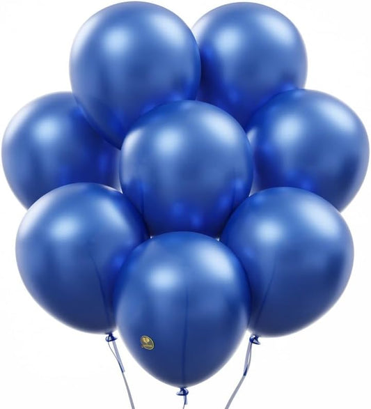 AFTERLOON® Biodegradable Balloons 50 pcs Pearlized Blue 10 Inch, Pearlescent Thickened Extra Strong Latex Helium Float, for Baby Shower Gender Reveal Garland Wedding Birthday Party Decorations