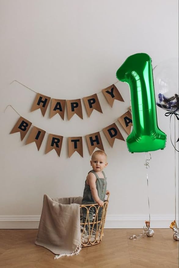 6 Balloon Numbers Birthday Decorations, 40In Green Balloons - Image 3