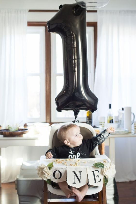Black Number 1 Balloon 40 Inch - Image 4