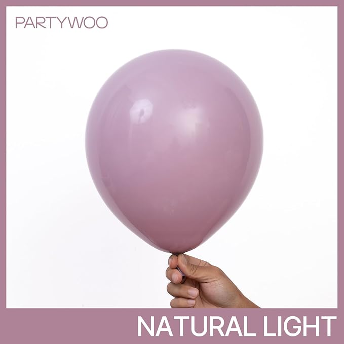 PartyWoo Dusty Purple Balloons 140pcs Lavender Boho Neutral Color | 18 12 10 5 - Image 3