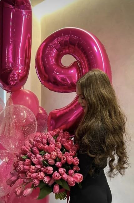 Hot Pink Number 9 Balloon 40 inch, Balloon numbers party supplies, deco photo - Image 4