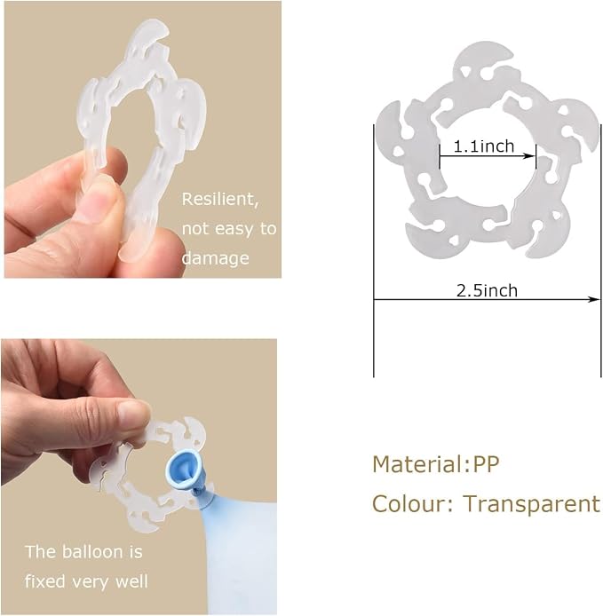 Miliocry 200PCS Balloon Arch Clips, Reusable Balloon Clips - Image 3