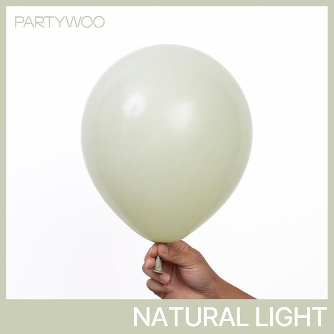 PartyWoo Sage Green Balloons 100pcs Boho Dusty Olive Green Color | Balloons - Image 3