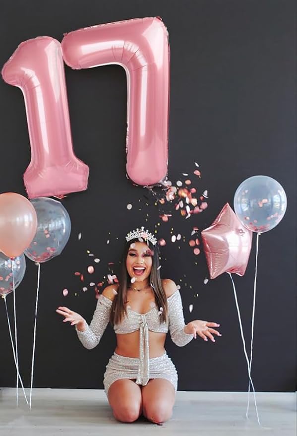 Number Balloons Pink 7 Balloon 40 inch - Image 3
