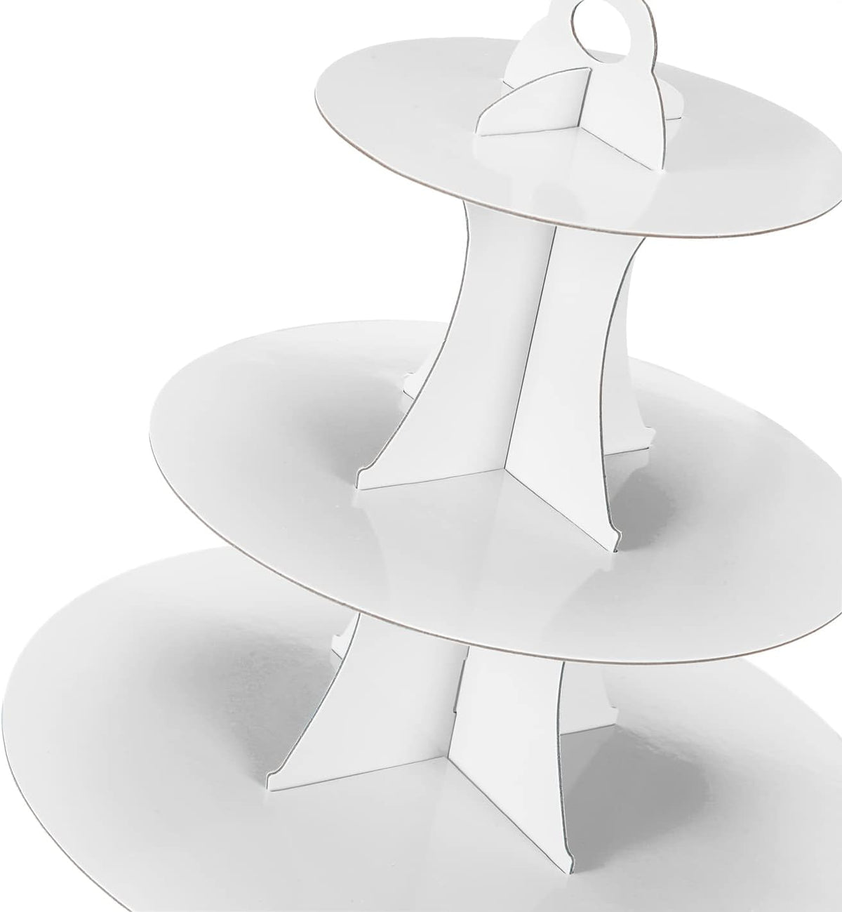 3-Tier Cupcake Stand, Cake Stand holder, Tiered DIY Cupcake Stand Tower for Dessert Table Displays, Birthday Theme Party Favors Decoration, Floral Tea Party, 12" W x 12.8" H, White