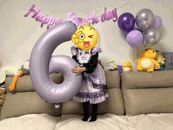 4 Balloon - Lilac Birthday Number Balloons, 40 Inch Decorations Men Women | - Image 3