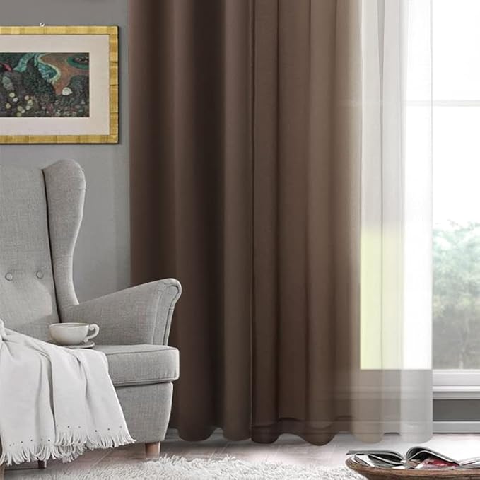 DWCN Ombre Faux Linen Sheer Curtains - Image 6