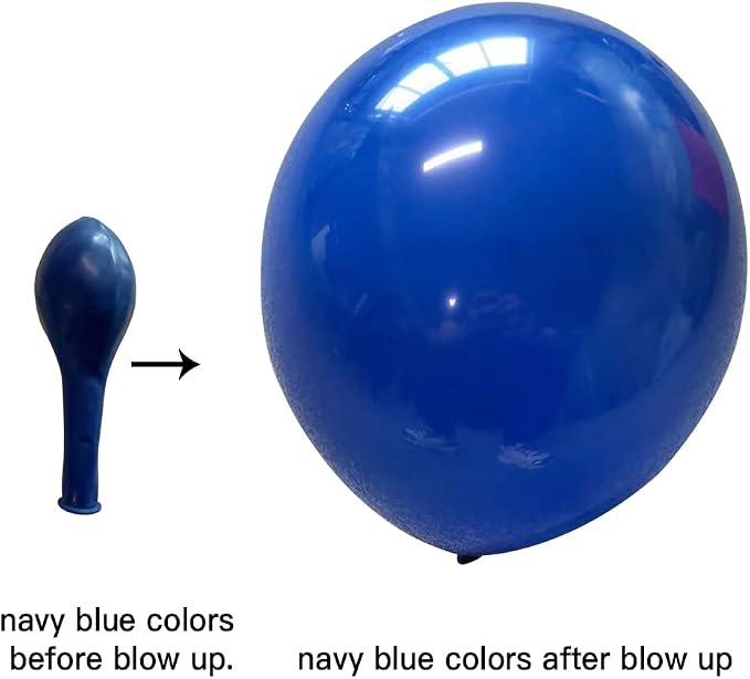 Navy Blue Gold Balloons Garland Kit, Party Decor | Dark Blue Gold White - Image 2