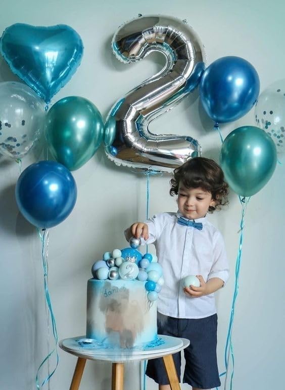 Number Balloons 24 Balloon Silver - Image 5