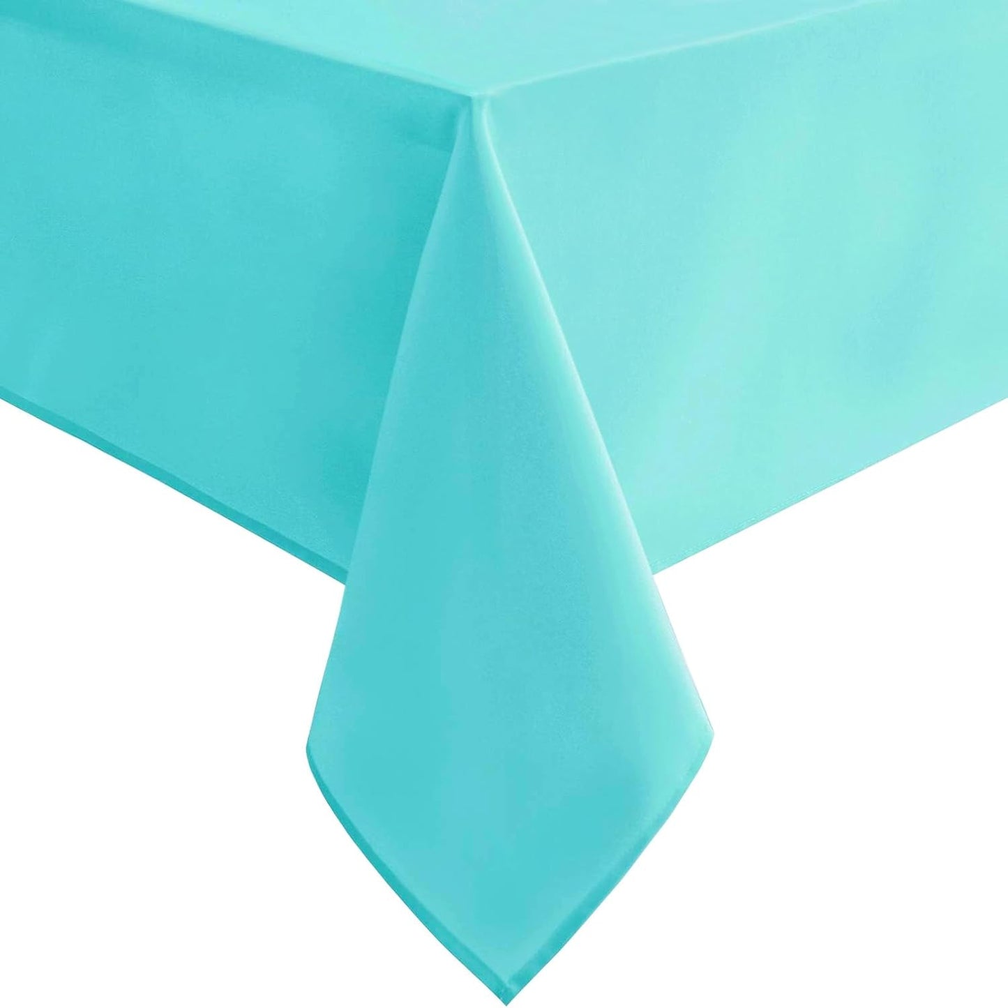 Hiasan Solid Rectangle Tablecloth Aqua - Waterproof Washable Oblong Fabric Table Cloth for Dining Room Kitchen and Outdoor Use, 60 x 140 Inch