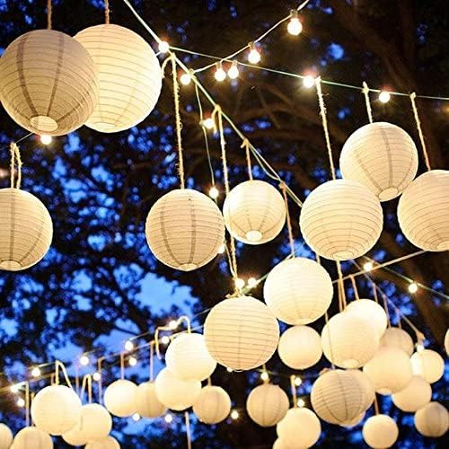 12Pcs 12 Inch White Paper Lanterns Decorative Chinese, Japanese Hanging Round - Image 3