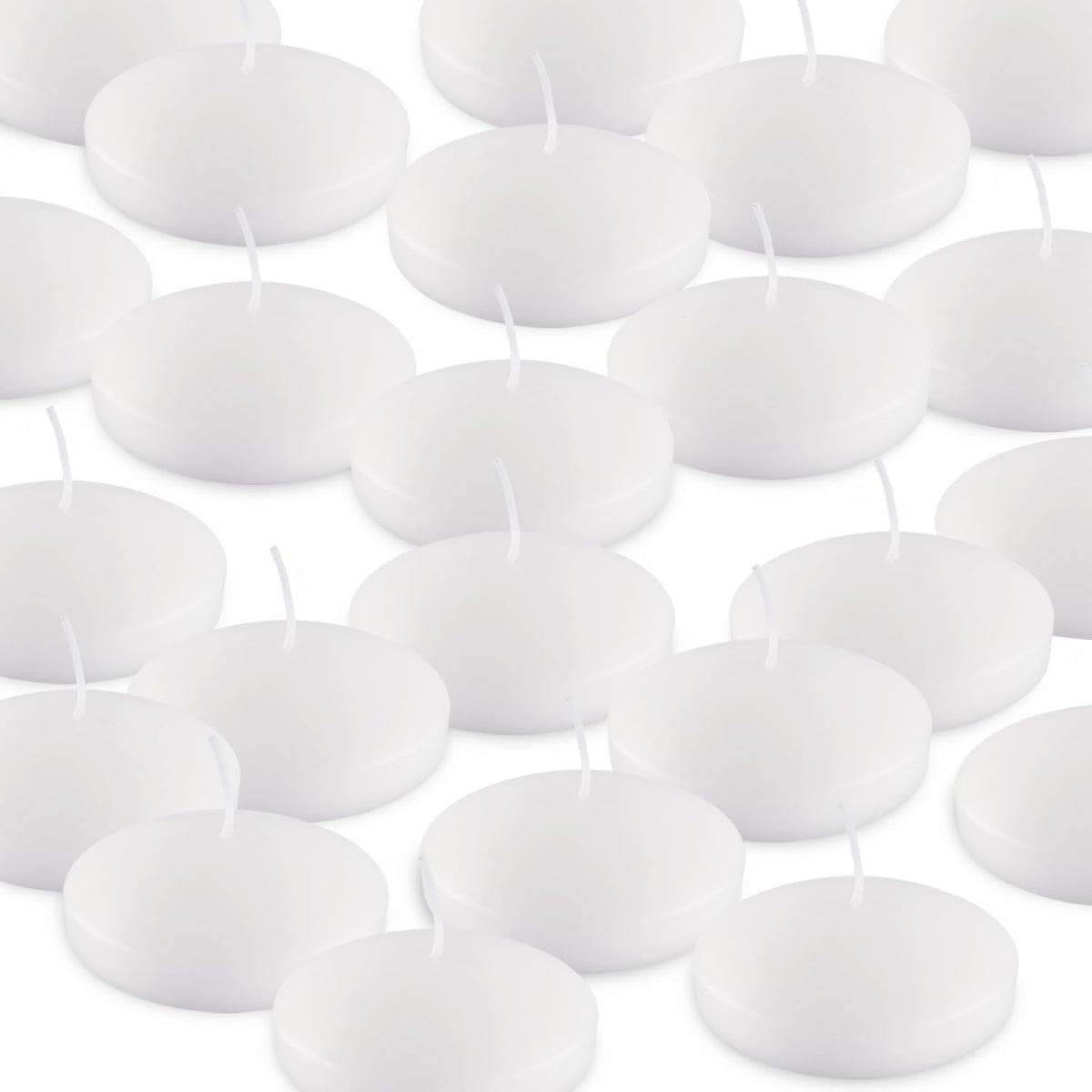 3 Inch Floating Candles Set of 24, Unscented White Candles for Wedding, Pool Party, Holiday Centerpieces & Home Decor