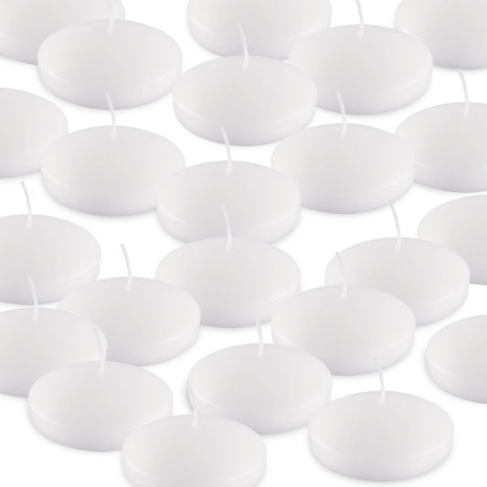 3 Inch Floating Candles Set of 24, Unscented White Candles for Wedding, Pool Party, Holiday Centerpieces & Home Decor