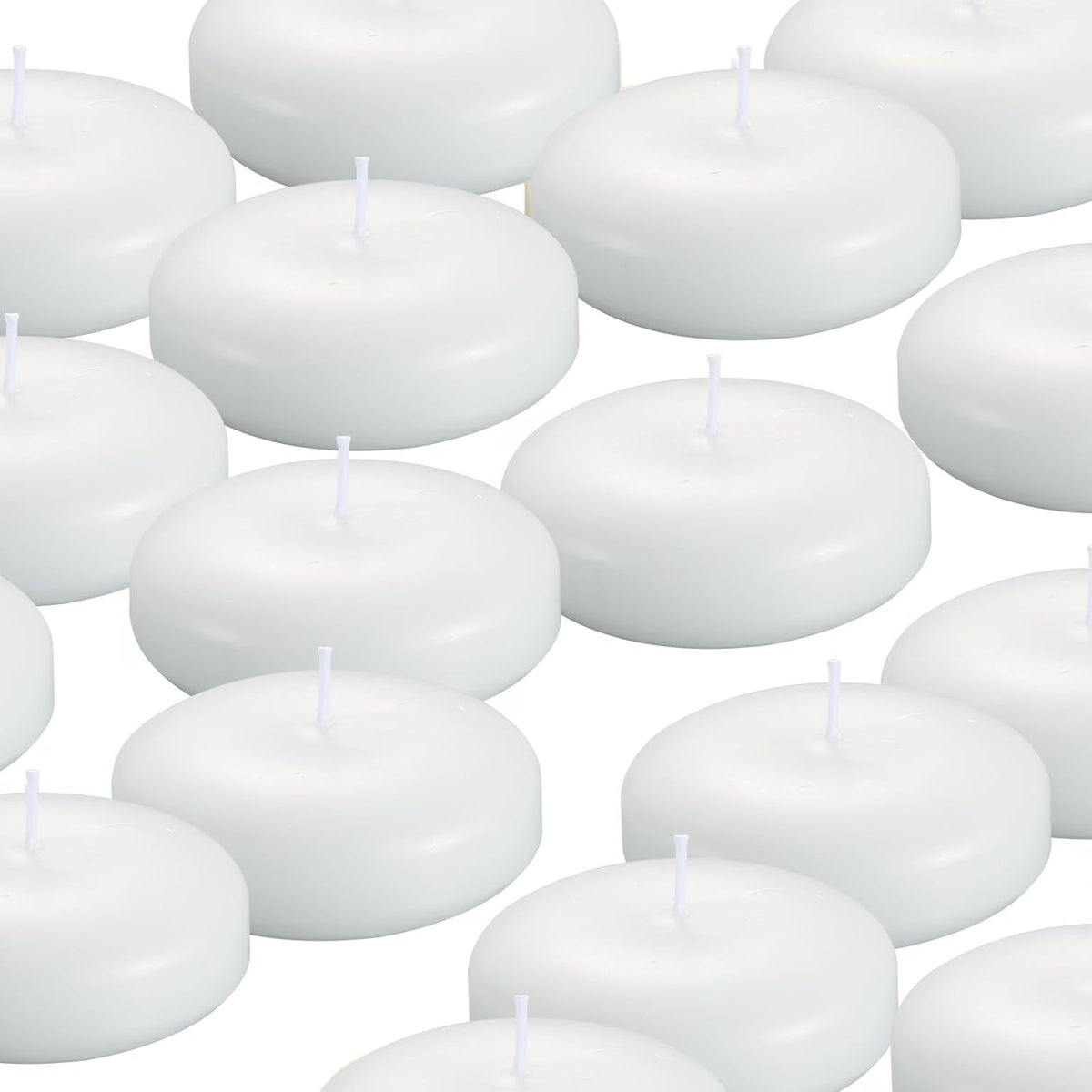 12 Pack Floating Candles, 3” White Unscented Dripless Wax Burning Candles, for Weddings, Party, Cylinder Vases, and Home Decorations…