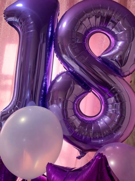 Purple Number 6 Balloon 40 inch, Balloon numbers party supplies, deco photo - Image 7