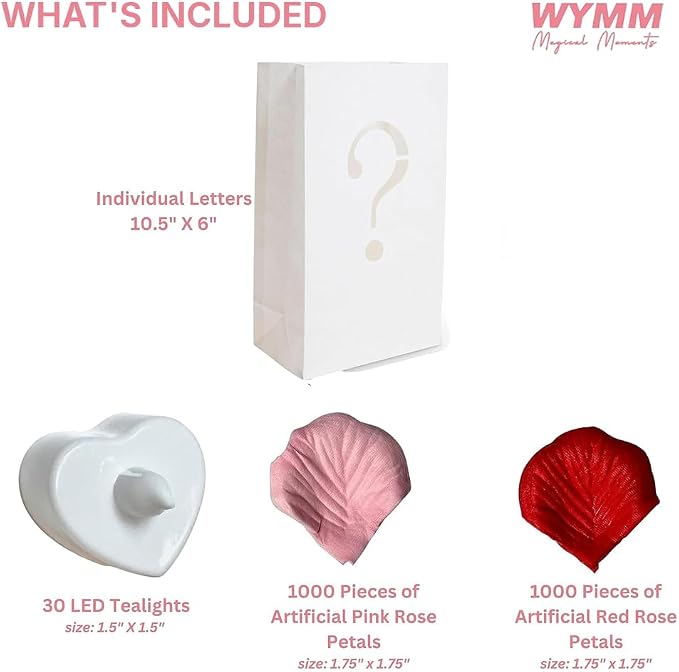 WYMM It Was Always You Light Up Letters, 30 Tea Lights & 1000 Rose Petals | - Image 2