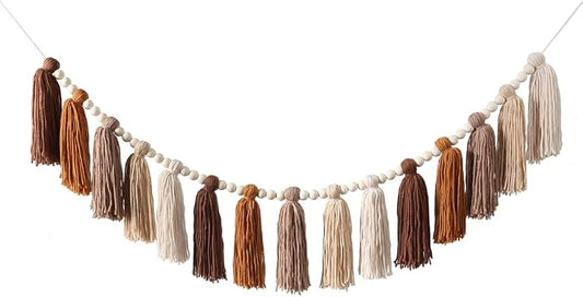 DrCor Terracotta Tassel Garland – Boho Classroom Decor | Handmade yarn wall by DrCorDreamingDecor