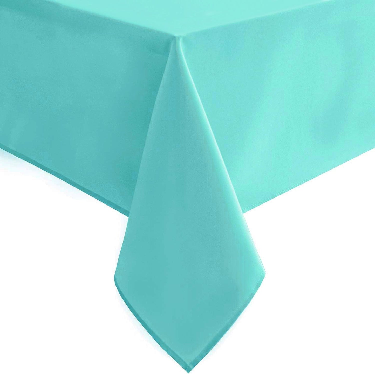 Hiasan Light Blue Rectangle Tablecloth - Waterproof Washable Polyester Fabric Table Cloth for Buffect Dining Birthday Party Wedding, 54 x 80 Inch