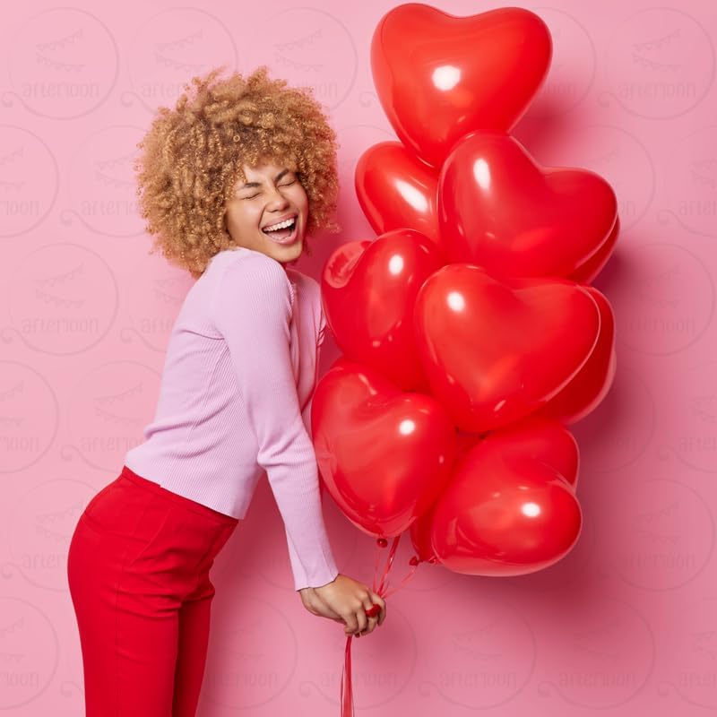 AFTERLOON® Biodegradable Balloons 24 pcs Baby Pink 10 Inch Heart Shaped, Thickened Extra Strong Natural Latex Helium Float, Proposal Marriage Love Baby Shower Gender Reveal Wedding Bridal