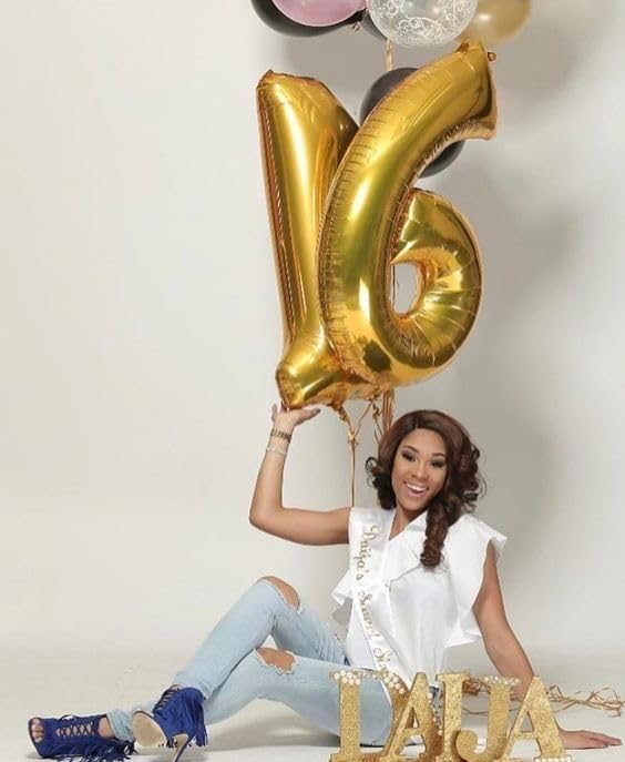Gold Number 8 Balloon 40 Inch, 8th Birthday Party Decorations Men Women | Foil - Image 2
