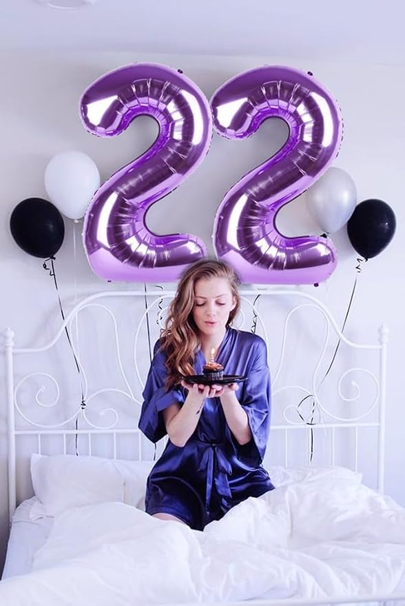 2 Balloon 40Inch Number Two Balloons Purple Party Decorations - Image 2