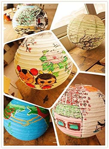 12Pcs 12 Inch White Paper Lanterns Decorative Chinese, Japanese Hanging Round - Image 7