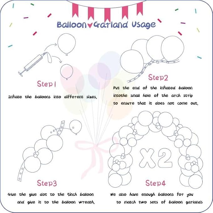 412pcs Rainbow Balloon Arch Kit Assorted Colors 18 12 10 5 Inch, Different - Image 3