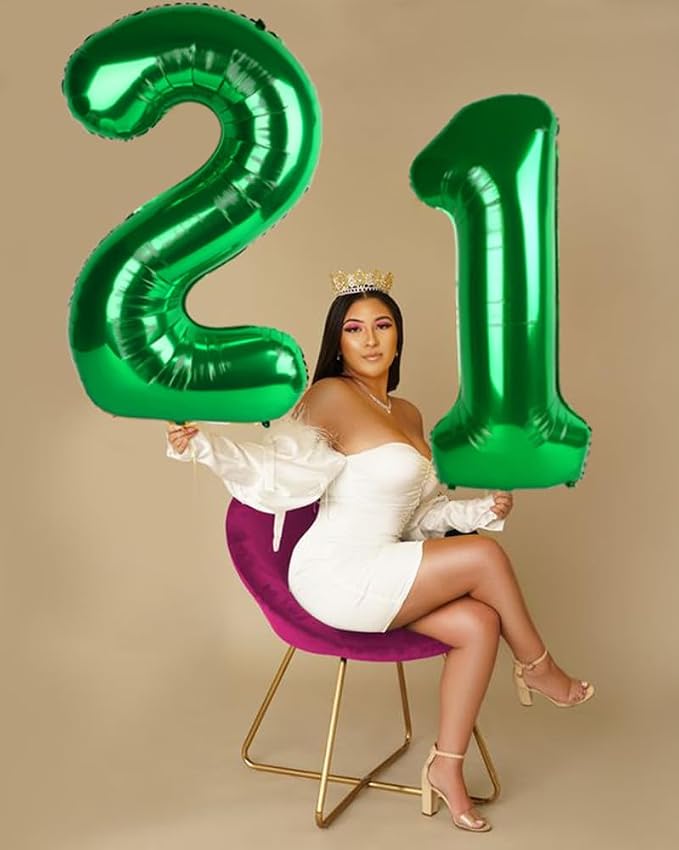 Number Balloons 21 Balloon 40 inch Dark Green - Image 4