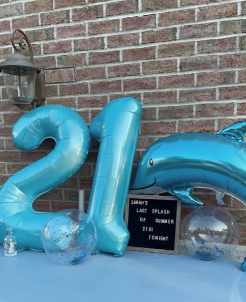 40 Inch Big Pearl Blue Number 2 Balloon Birthday Decoration, Number 2 Helium - Image 7