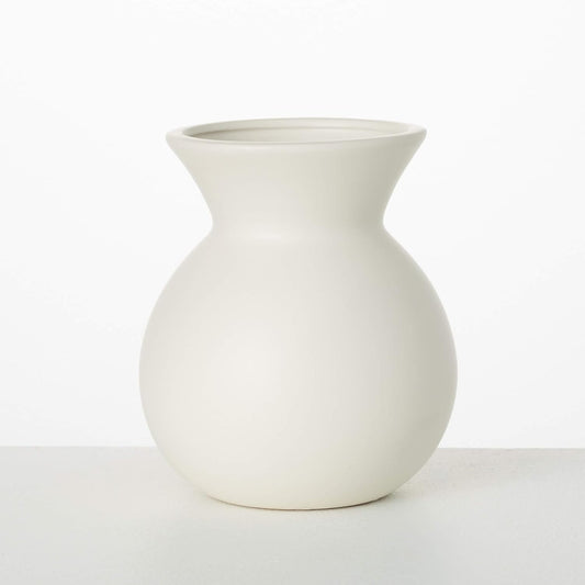 Sullivans White Ceramic Flower Vase, Modern Home Decor Vases for Flowers Centerpiece, Mantle, Tabletop Accent Kitchen Table, Living Room, and Office Decor (CM3142)