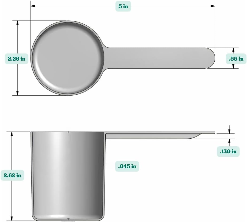148 mL (148 CC | 5 Oz.) Long Handle Scoop for Measuring Coffee, Pet Food, Grains, Protein, Spices and Other Dry Goods (Pack of 10)