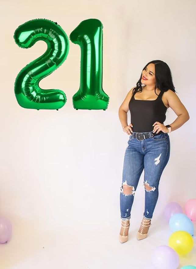 Number Balloons 1 Balloon Dark Green - Image 2
