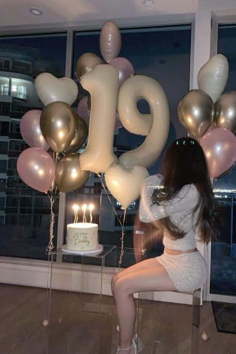 Foil 40 Inch Big Cream White 29 92 Balloon Number, Giant Happy 29 92 Birthday Party Supplies, Large 29 92 Balloons Anniversary Party Engagement Decorations
