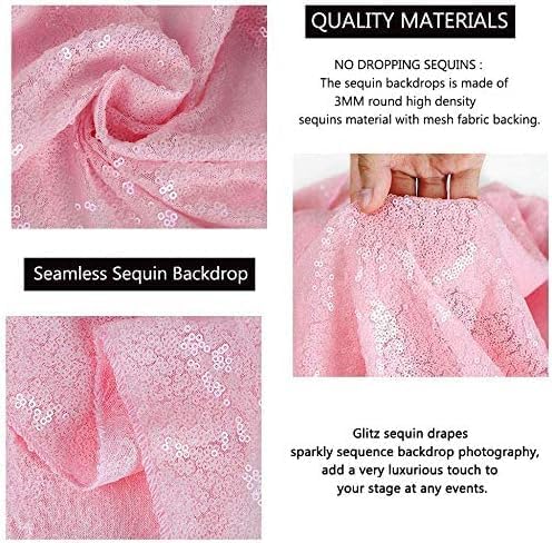 Eternal Beauty Pink 3mm Sequin Backdrop 20x10 Ft - Image 7